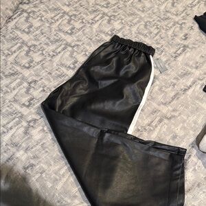 Anthropologie Black Faux Leather Pants